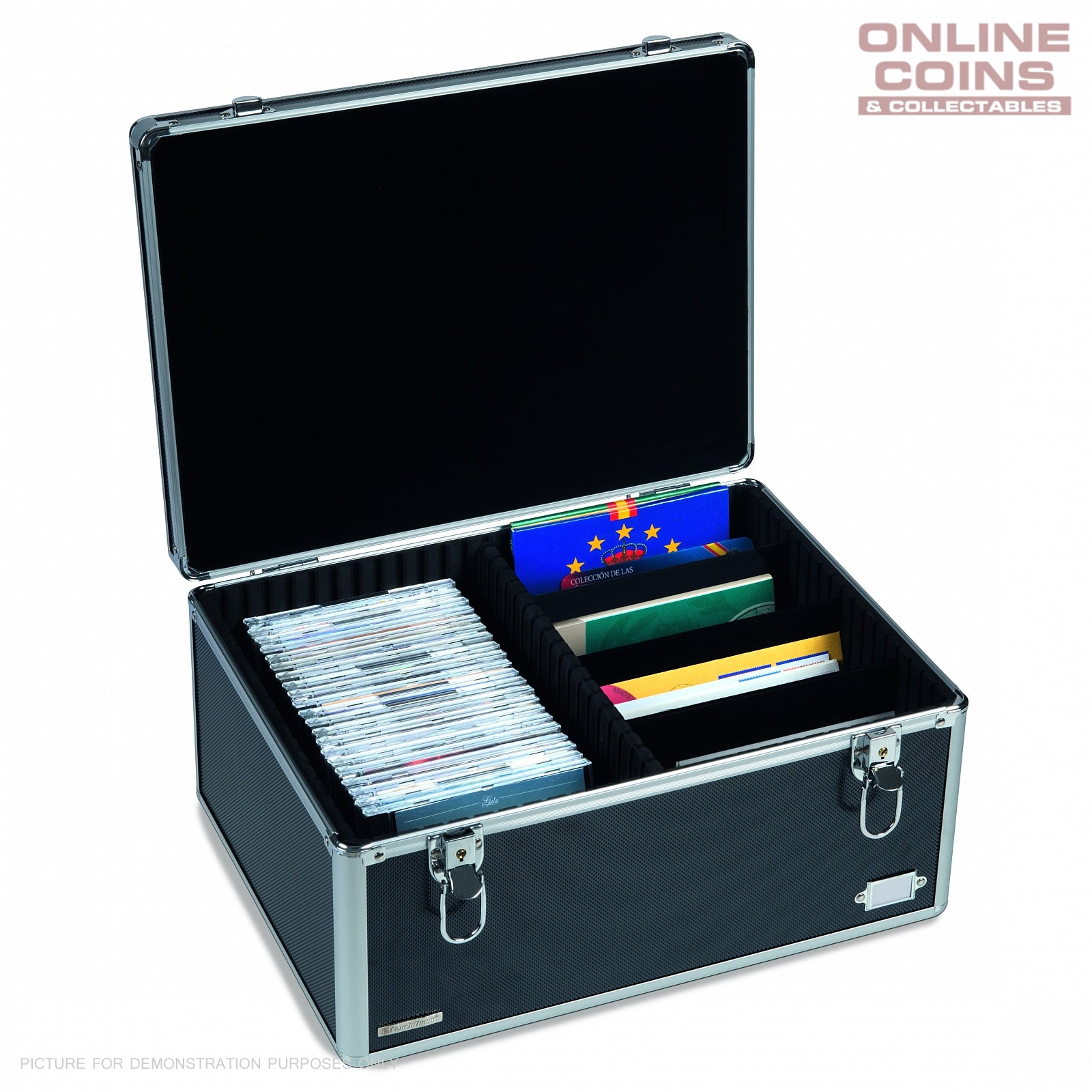 Lighthouse Aluminium COLLECTOR CASE BLACK CARGO MULTI XL FOR Carded Coins or Sets
